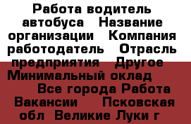 Работа водитель автобуса › Название организации ­ Компания-работодатель › Отрасль предприятия ­ Другое › Минимальный оклад ­ 45 000 - Все города Работа » Вакансии   . Псковская обл.,Великие Луки г.